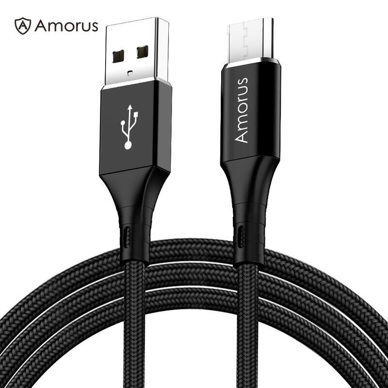 AMS fonott micro USB kábel töltéshez és szinkronizáláshoz / 1m - fekete
