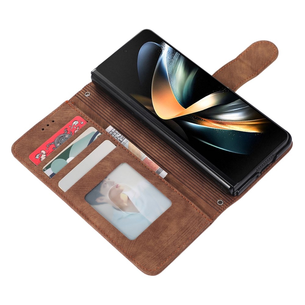 Tárcás könyvtáska Samsung Galaxy Z Fold5 5G - barna