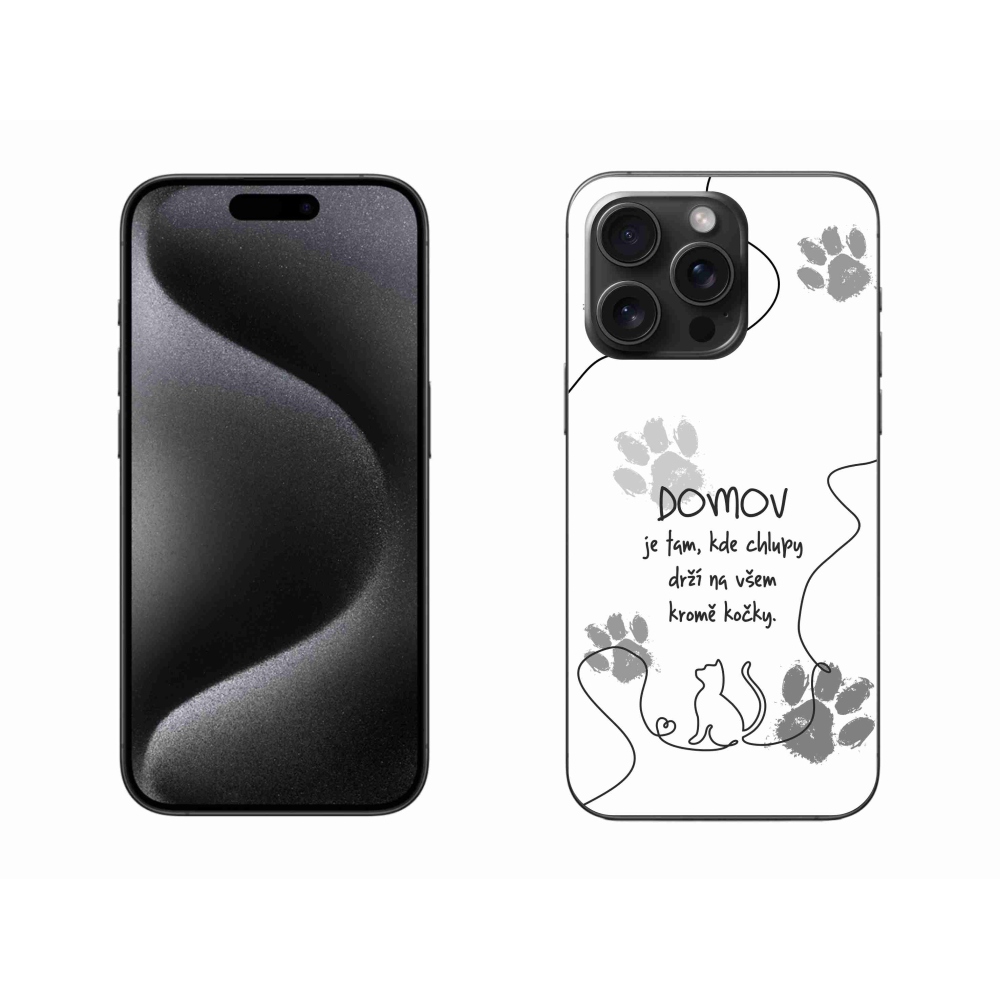 Gél borítás mmCase iPhone 15 Pro Max készülékhez - macska motívum fehér háttér