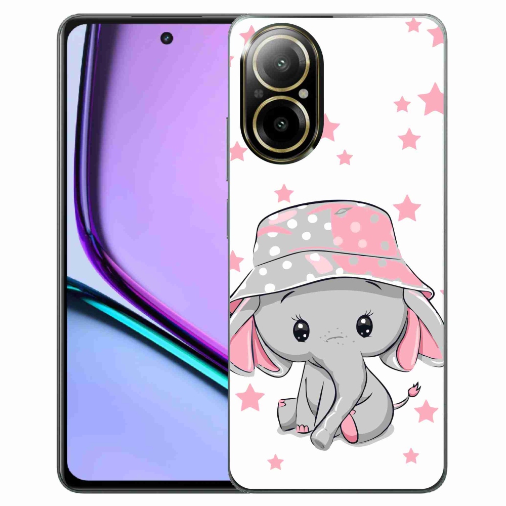 Gél borító mmCase a Realme C67 készülékhez - rózsaszín elefánt