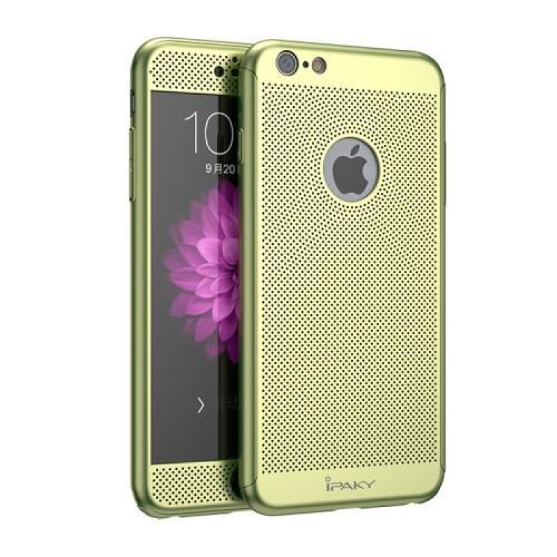 Nyomdafestésálló műanyag tok edzett üveggel iPhone 6 Plus és 6s Plus készülékhez - zöld