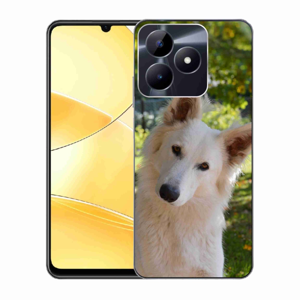 Zselés borítás mmCase a Realme C51/C53 készülékhez - fehér svájci juhász 1