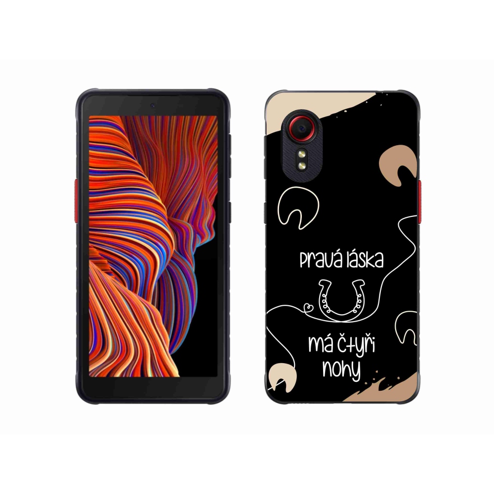 Gél borítás mmCase Samsung Galaxy Xcover 5 - ló motívum fekete háttérrel