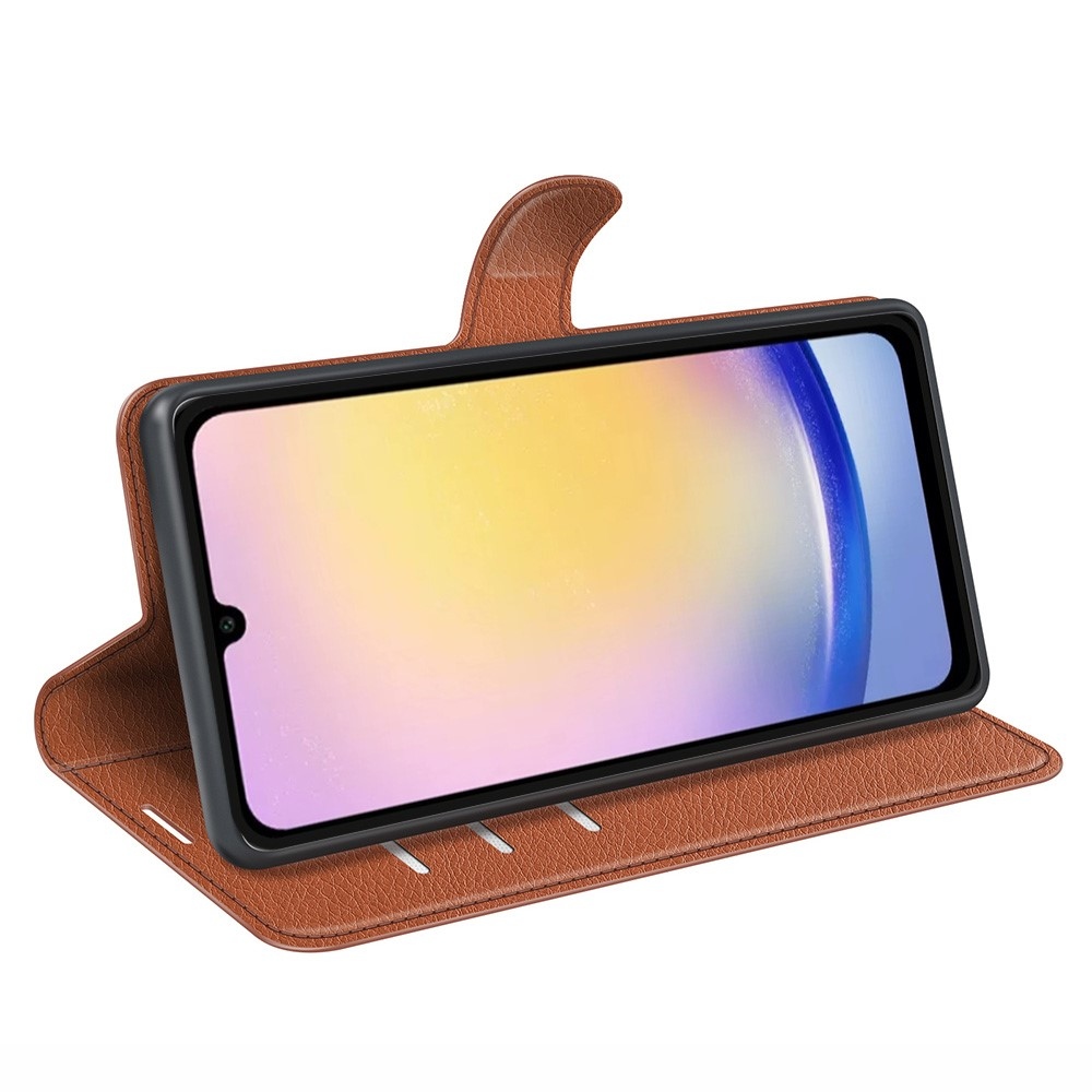 Litchi könyv tok Samsung Galaxy A26 5G-hez - barna