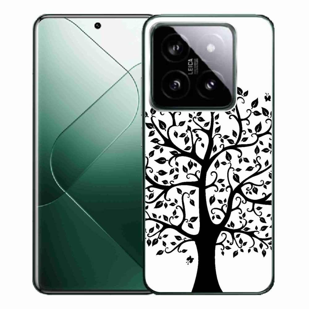 Gél borítás mmCase a Xiaomi 14 Pro számára - fekete és fehér fa