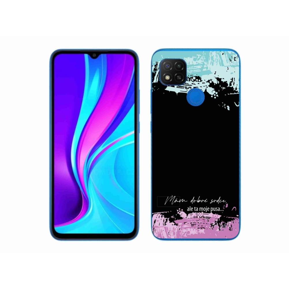 Gél borító mmCase a Xiaomi Redmi 9C-hez - vicces szöveg 3 fekete háttérrel