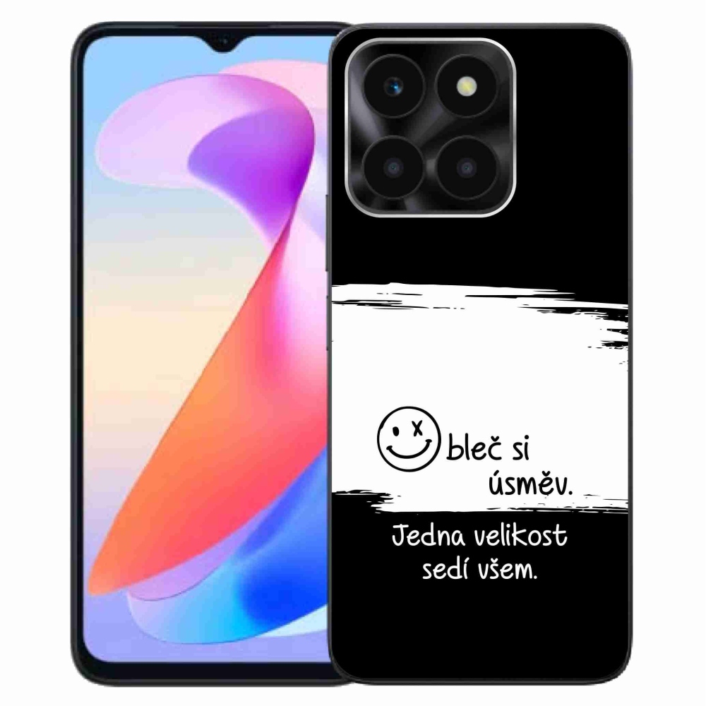 Gél borító mmCase a Honor X6a készülékhez - vicces szöveg 8 fekete-fehér háttérrel