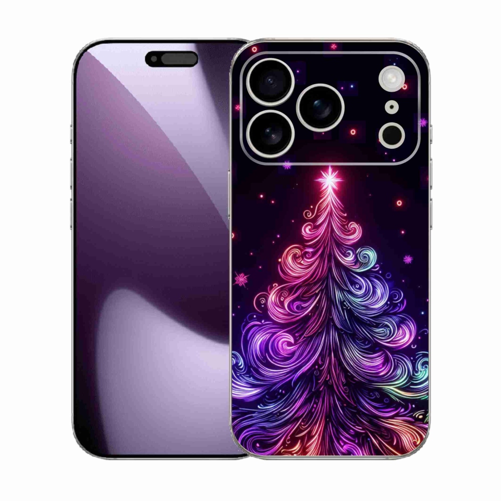Gél borítás mmCase iPhone 17 Pro készülékhez - neon karácsonyfa 1