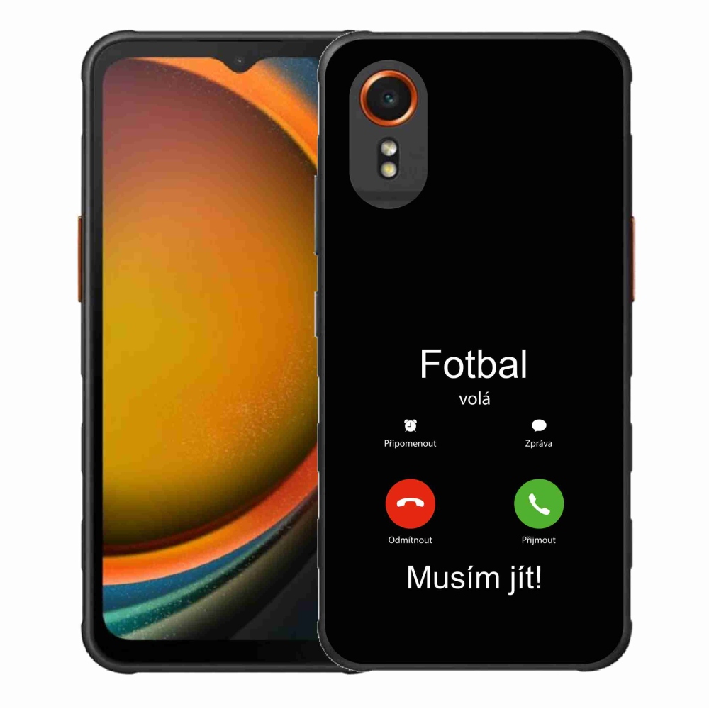 Gél borító mmCase Samsung Galaxy Xcover 7 - futball hívások fekete háttérrel