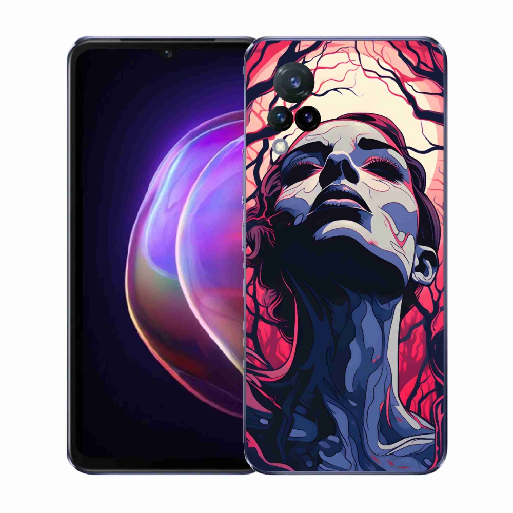 Gél borító mmCase a Vivo V21 4G/5G-n - absztrakt arc