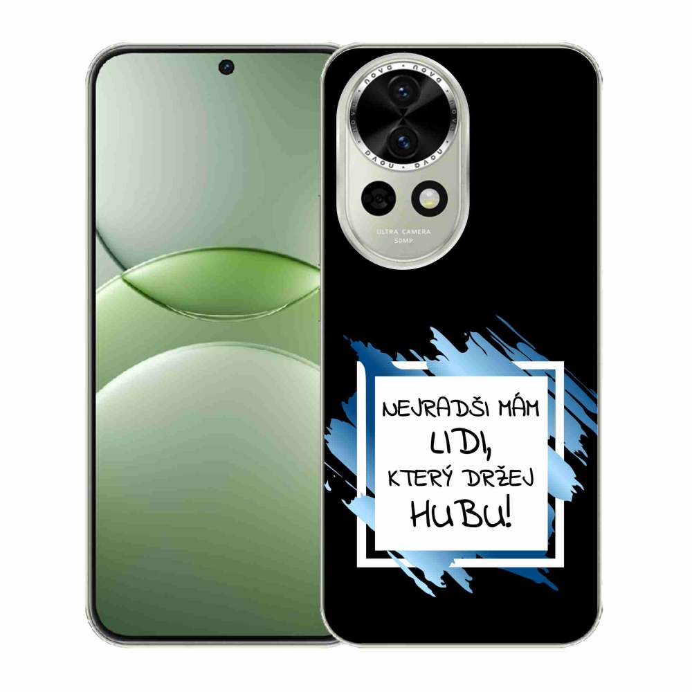 Gél borító mmCase a Huawei Nova 13 5G számára - vicces szöveg 7 fehér és fekete háttérrel