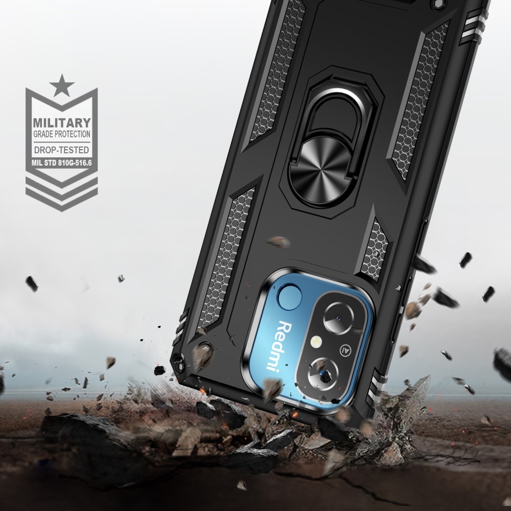 Gyűrűálló borítás Xiaomi Redmi 12C-hez - fekete