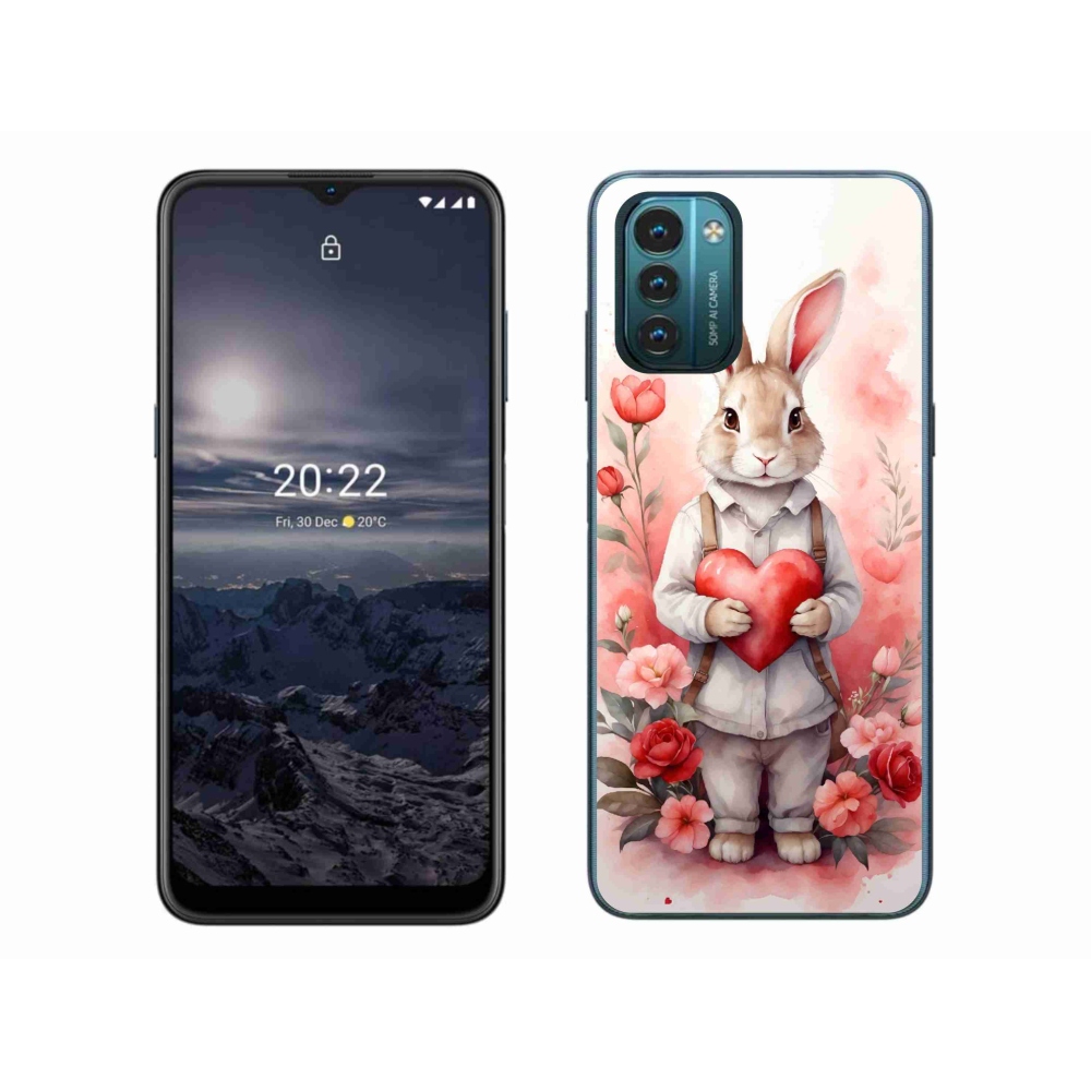 Zselés borítás mmCase a Nokia G11/G21 készülékhez - nyúl szívvel