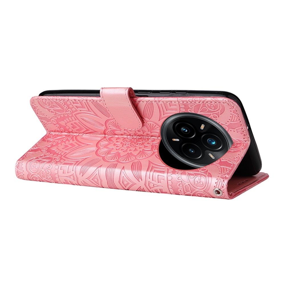 Napraforgó könyvtáska a Realme 14 Pro+ 5G készülékhez - rózsaszín