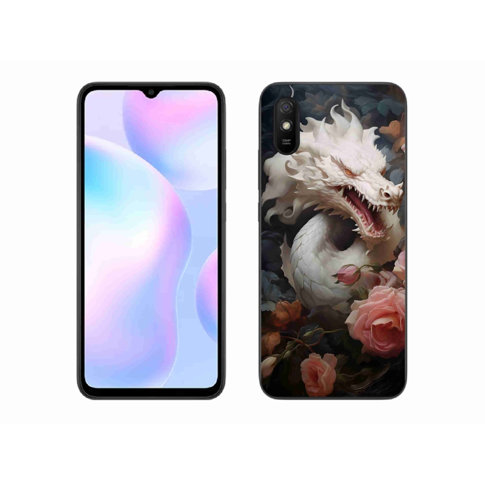 Gél borítás mmCase a Xiaomi Redmi 9A számára - fehér sárkány