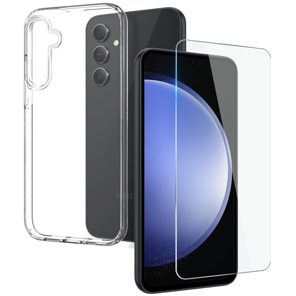 NORTHJO átlátszó zselés tok + edzett üveg Samsung Galaxy S23 FE - átlátszó