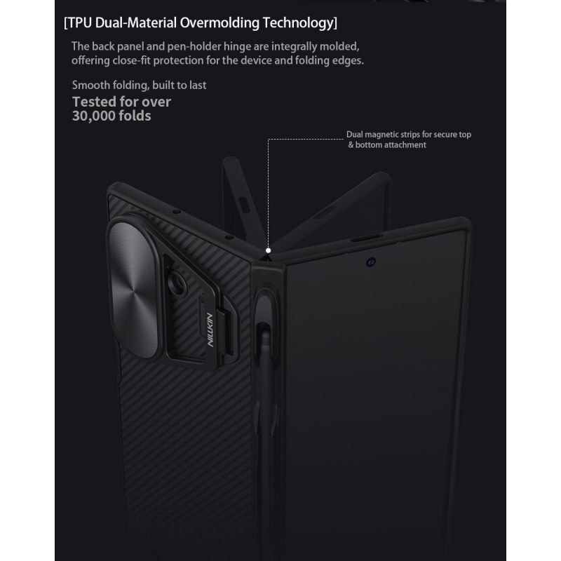 Nillkin CamShield Prop mágneses tolltartó hátlap Samsung Galaxy Z Fold 7 fekete fekete