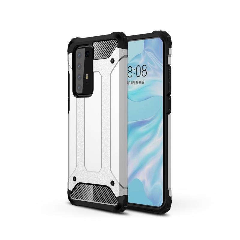 Armor hibrid tartós borítás a Huawei P40 Pro készülékhez - ezüst színű