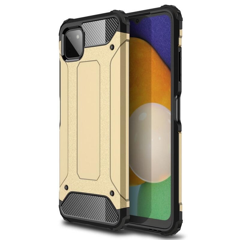 Páncél hibrid tartós borítás Samsung Galaxy A22 5G készülékhez - arany színben