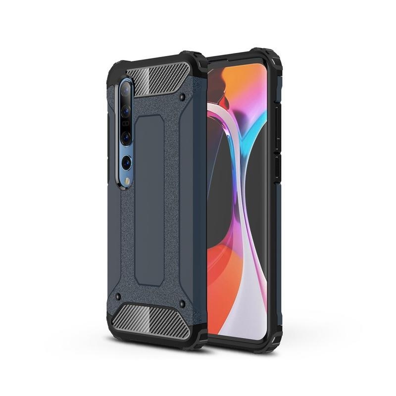 Tartós hibrid védőburkolat Xiaomi Mi 10/Mi 10 Pro páncélzathoz - sötétkék