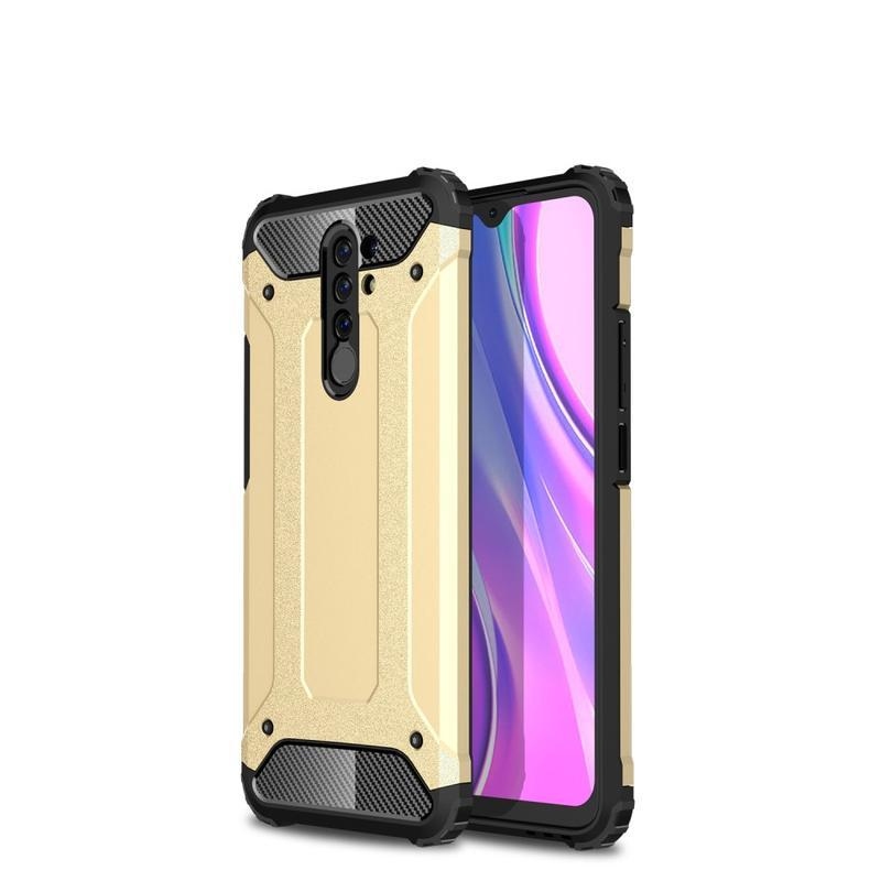 Tartós hibrid páncélborítás Xiaomi Redmi 9-hez - arany színben