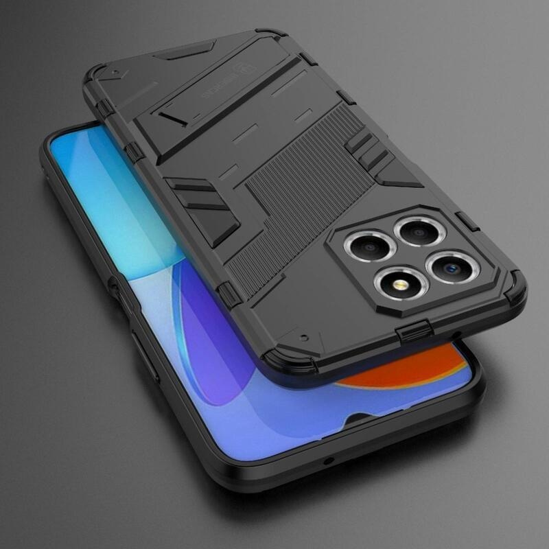 Tartós hibrid borítás hajlítható állvánnyal a Honor X8 5G/Honor 70 Lite 5G készülékhez - Fekete