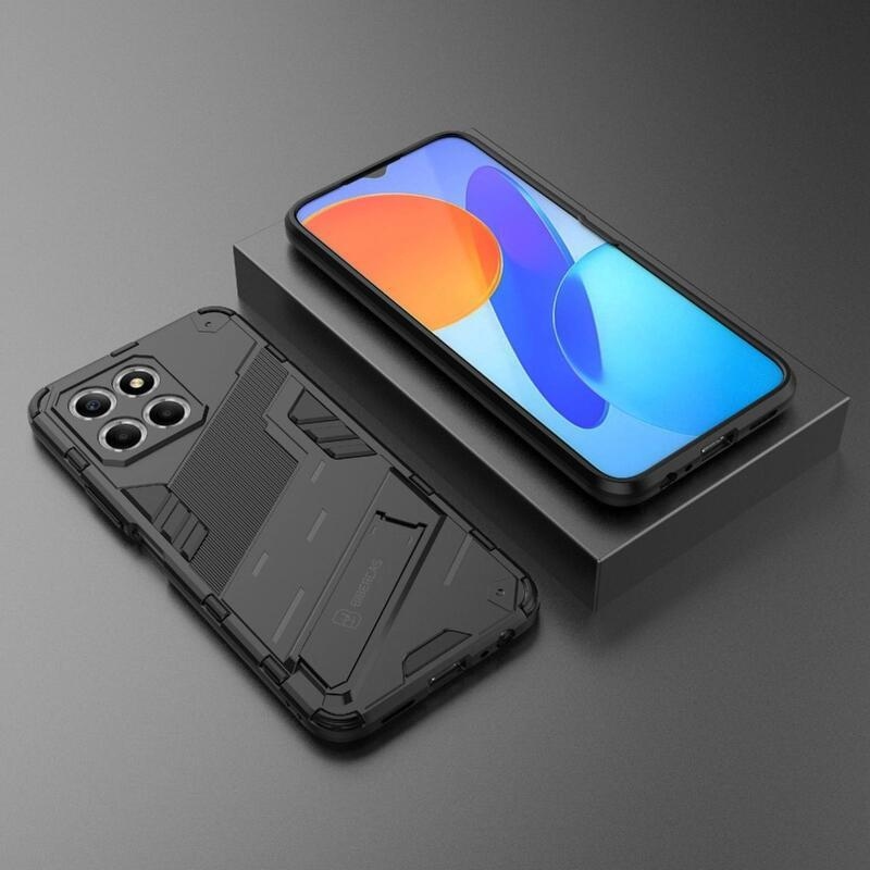 Tartós hibrid borítás hajlítható állvánnyal a Honor X8 5G/Honor 70 Lite 5G készülékhez - Fekete