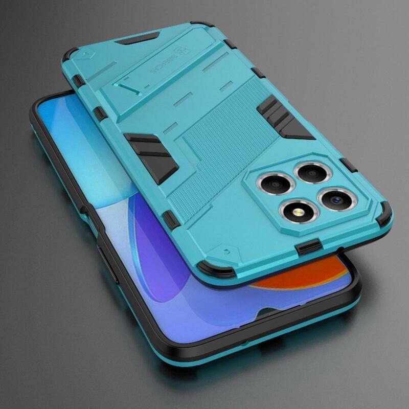 Armor tartós hibrid borítás dönthető állvánnyal a Honor X8 5G/Honor 70 Lite 5G készülékhez - világoskék színű