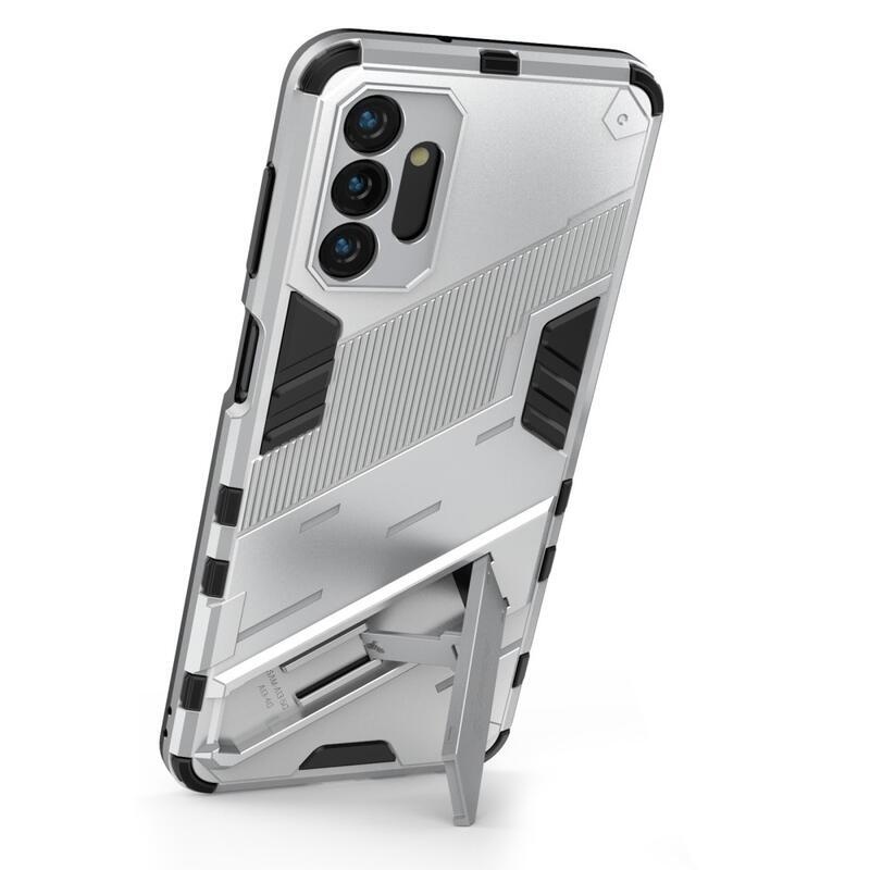 Armory Tartós hibrid borító csuklós állvánnyal Samsung Galaxy A13 5G/Galaxy A04s (164,7 x 76,7 x 9,1 mm) - fehér