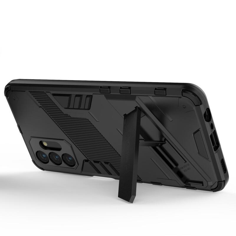 Armory Tartós hibrid borítás dönthető állvánnyal Samsung Galaxy A13 5G/Galaxy A04s (164,7 x 76,7 x 9,1 mm) - Fekete