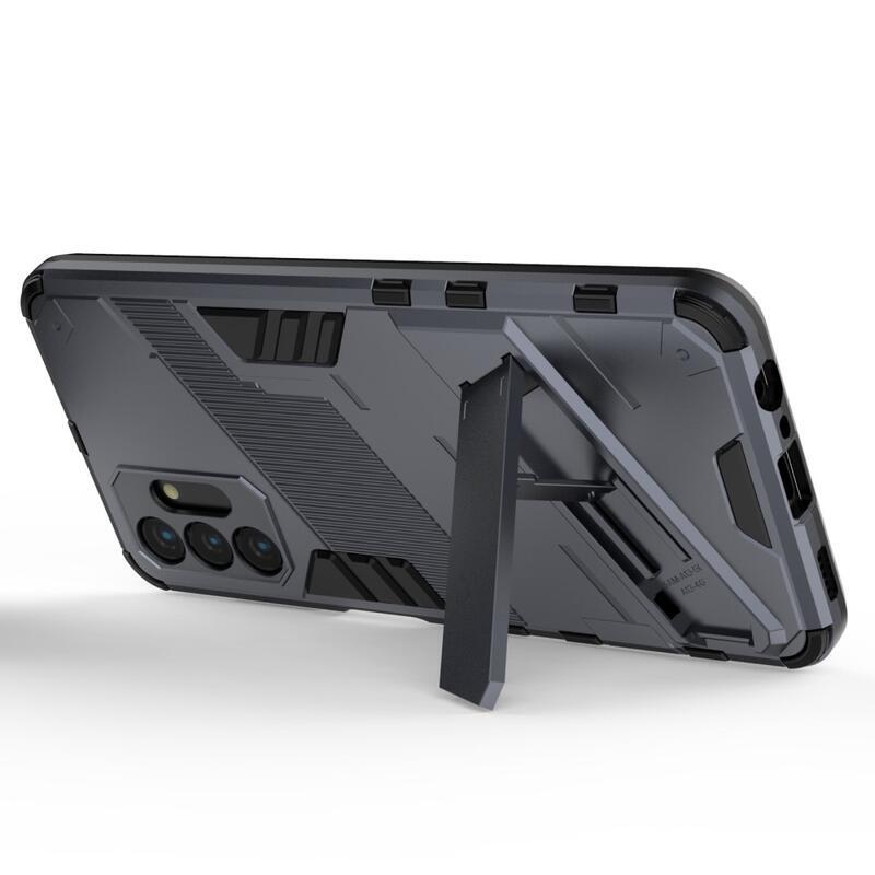 Armory Tartós hibrid borító csuklós állvánnyal Samsung Galaxy A13 5G/Galaxy A04s (164,7 x 76,7 x 9,1 mm) - Sötétkék