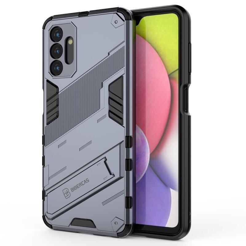 Armory Tartós hibrid borító csuklós állvánnyal Samsung Galaxy A13 5G/Galaxy A04s (164,7 x 76,7 x 9,1 mm) - Sötétkék