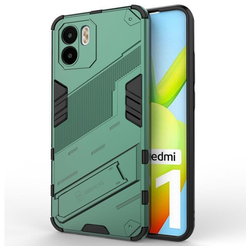 Armory tartós hibrid borító flip állvánnyal Xiaomi Redmi A1/Redmi A2-hez - zöld