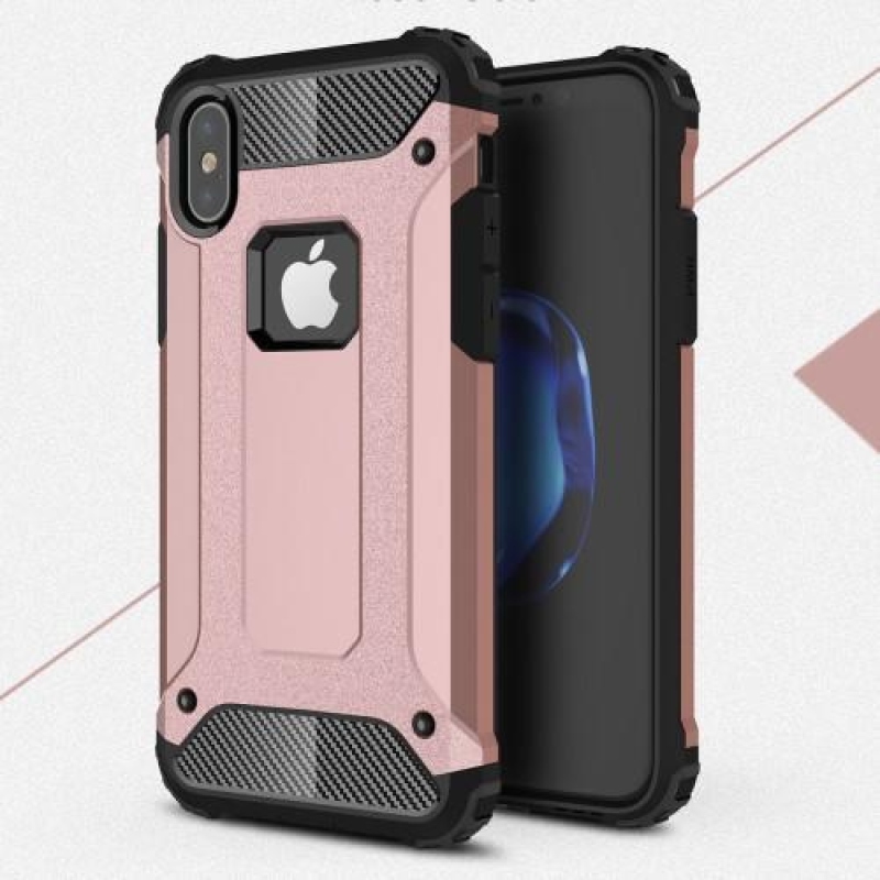 Armor tartós hibrid tok iPhone X készülékhez - rózsaarany