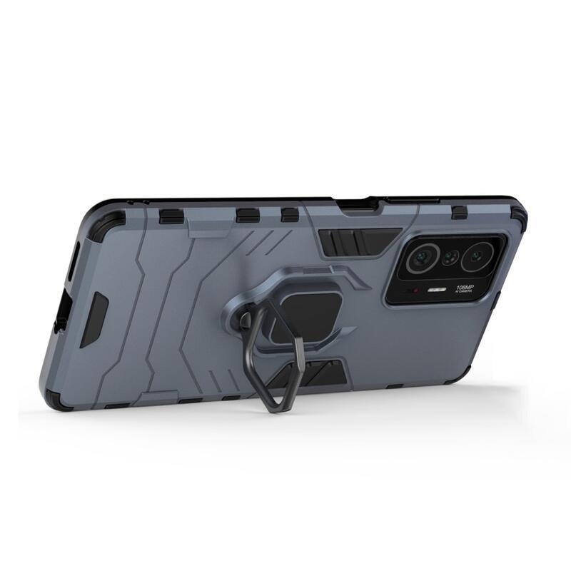 Guardy hibrid tartós borító ujjbeggyel Xiaomi 11T/11T Pro készülékhez - kék