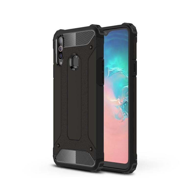 Tartós hibrid borítás Samsung Galaxy A20s készülékhez - fekete