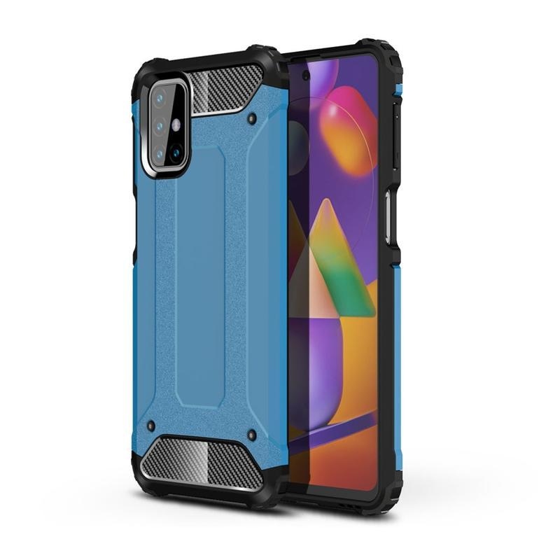 Tartós hibrid borítás Samsung Galaxy M31s készülékhez - világoskék színben