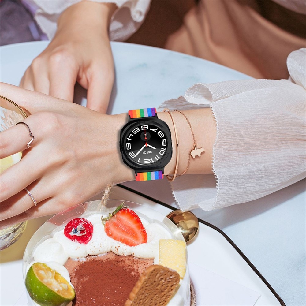 Arrow nylon rugalmas szíj a Samsung Galaxy Watch9 40 mm/44 mm-es modellhez – F mintázat