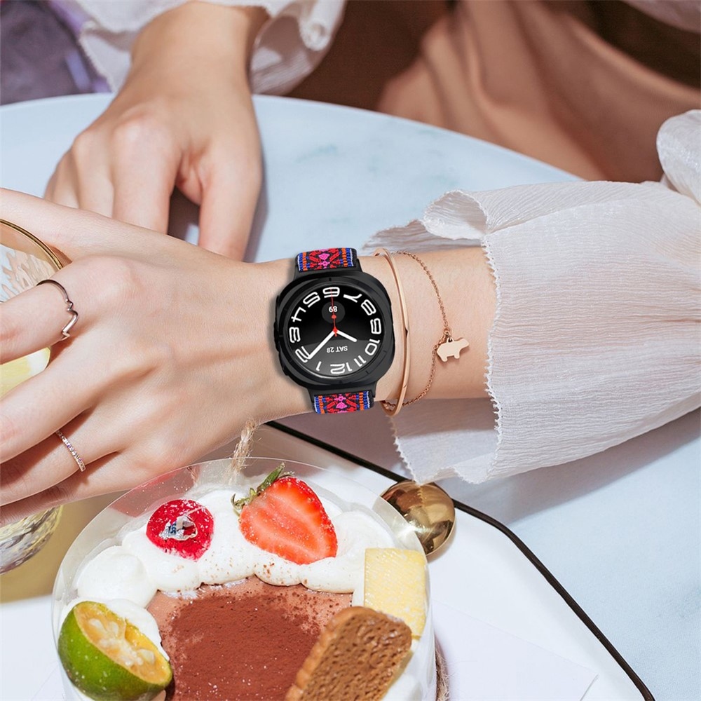 Arrow nylon rugalmas szíj a Samsung Galaxy Watch9 40 mm-es/44 mm-es modellhez – J mintázat