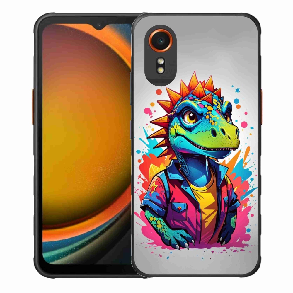 Zselés borítás mmCase Samsung Galaxy Xcover 7 - színes dinoszauruszokhoz