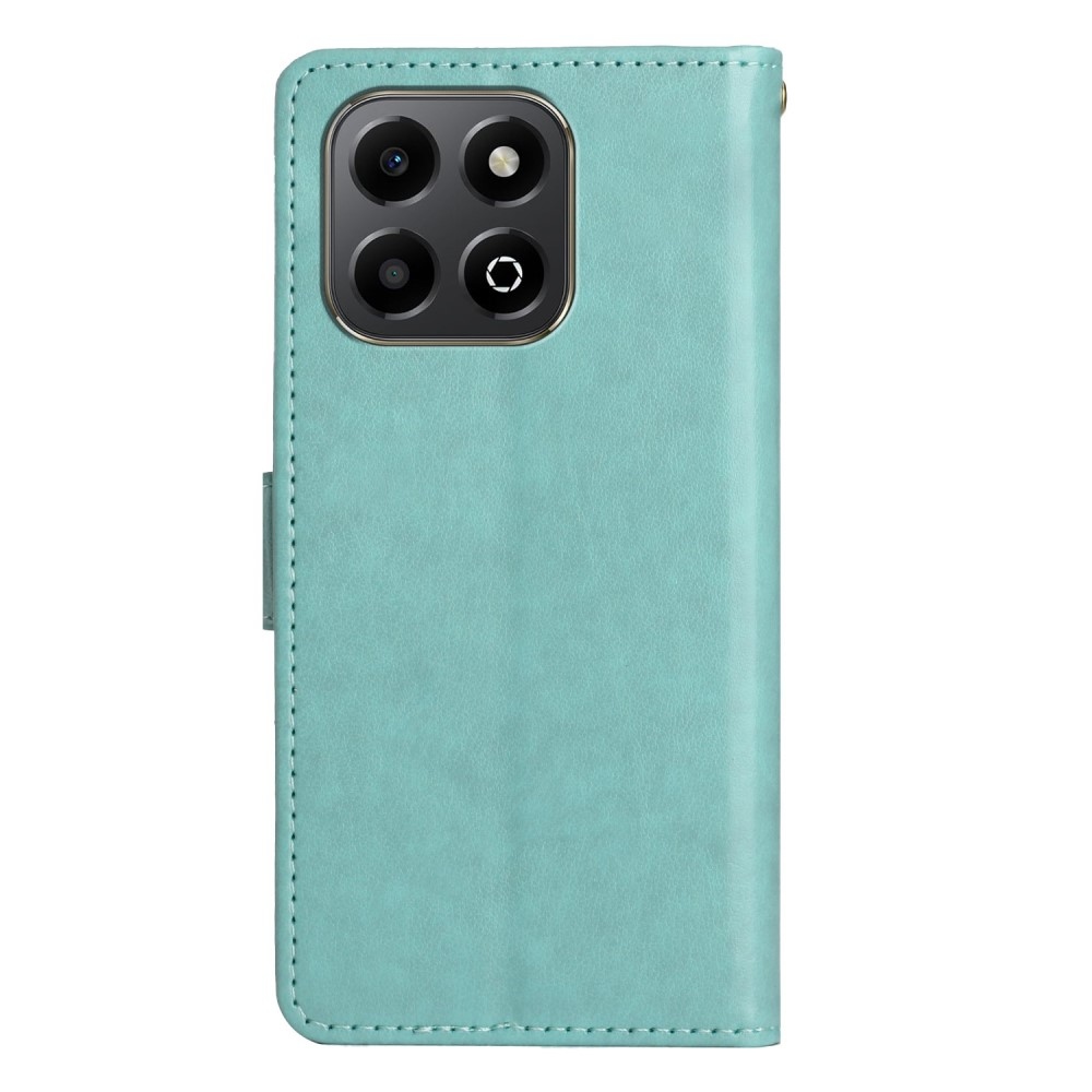 Virágok könyvtáska Honor X6b-hez - teáskék