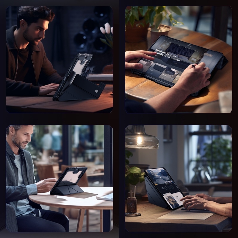 Nillkin Bumper PRO védőállvány tok többszögű iPad Pro 13 2024 Fekete