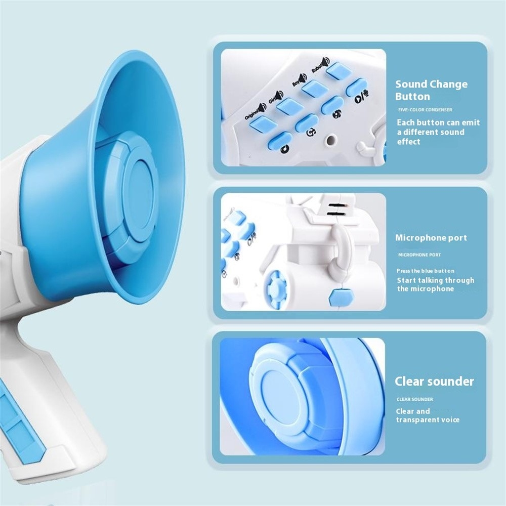 Szórakoztató hangváltó gyerekeknek felvétellel és effektekkel - kék