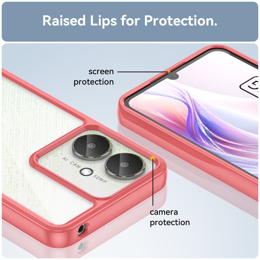 Gél tok rögzített hátlappal a Xiaomi Redmi 13C 5G-re - piros