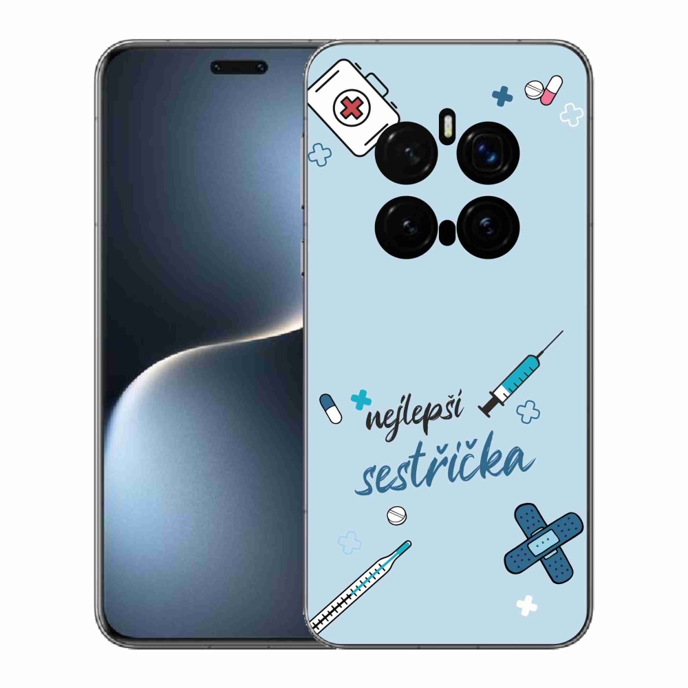 Gél borító mmCase a Honor Magic 7 Pro 5G-n - a legjobb kishúg kék háttérrel