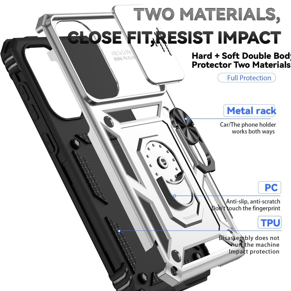 Gyűrűálló borítás Samsung Galaxy A36 5G készülékhez - ezüst