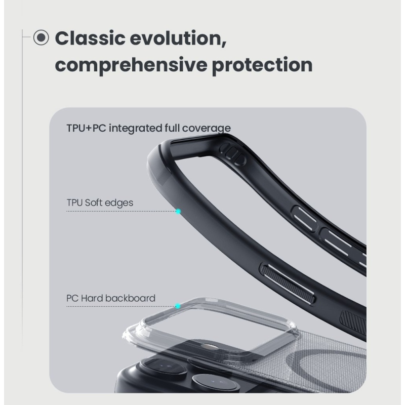 Nillkin Super Frosted PRO mágneses hátsó borítás Apple iPhone 17 Pro Max-hoz Átlátszó fekete