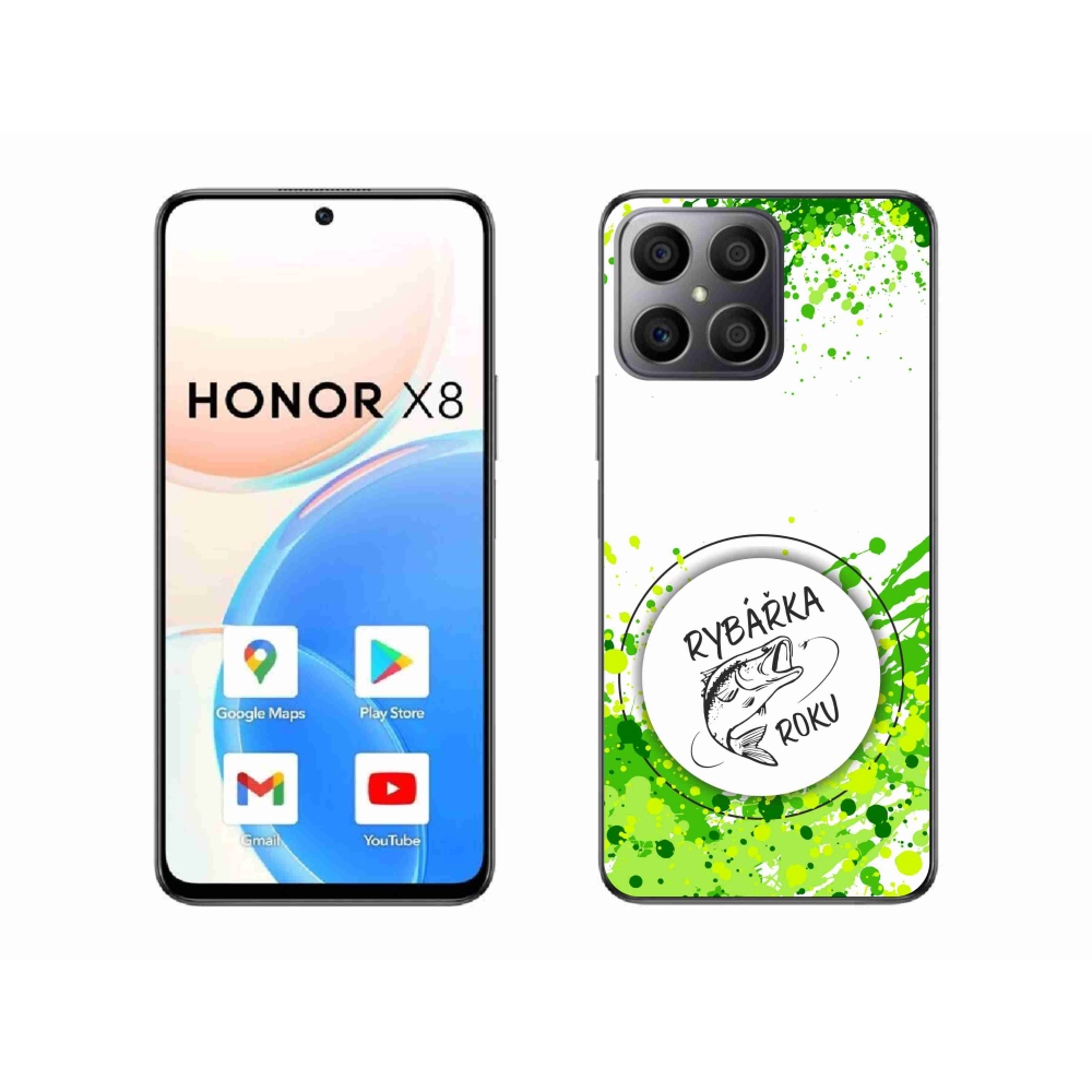 Gél borító mmCase a Honor X8 4G-n - az év horgásza fehér háttérrel