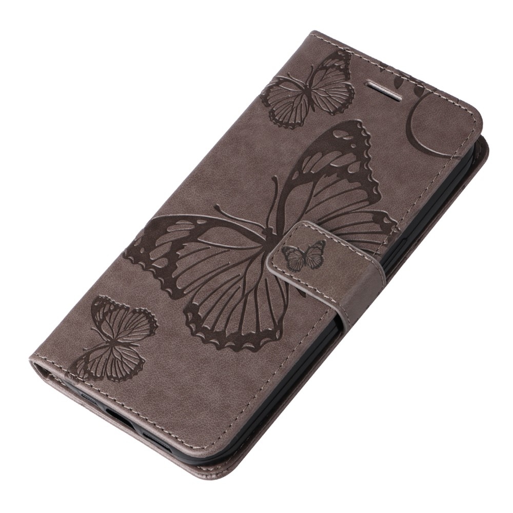 Nagy pillangó könyv tok Huawei Nova Y61-hez - szürke