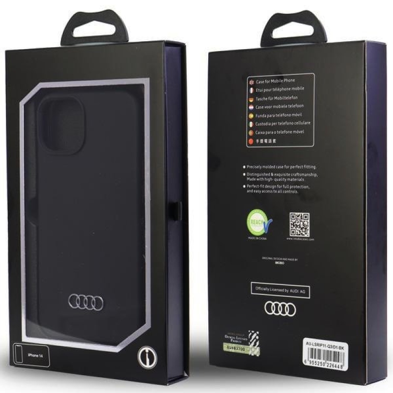 Audi szilikon hátsó tok iPhone 11/XR-hez, fekete
